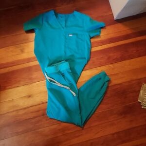 Figs Teal scrub Set